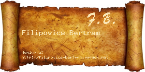 Filipovics Bertram névjegykártya